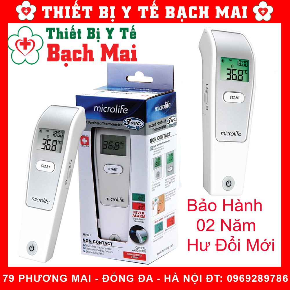 [Y TẾ BẠCH MAI] Nhiệt Kế Điện Tử Đo Trán Hồng Ngoại Microlife FR1MF1 Chính Hãng